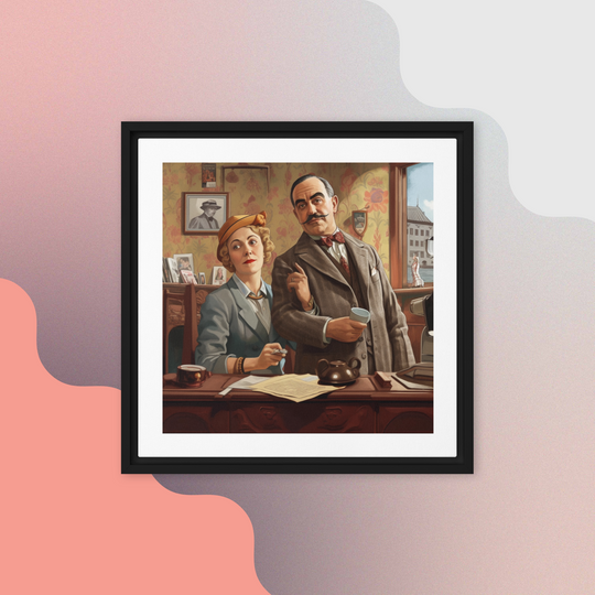 AI Artwork - Agatha Christie and Hercule Poirot