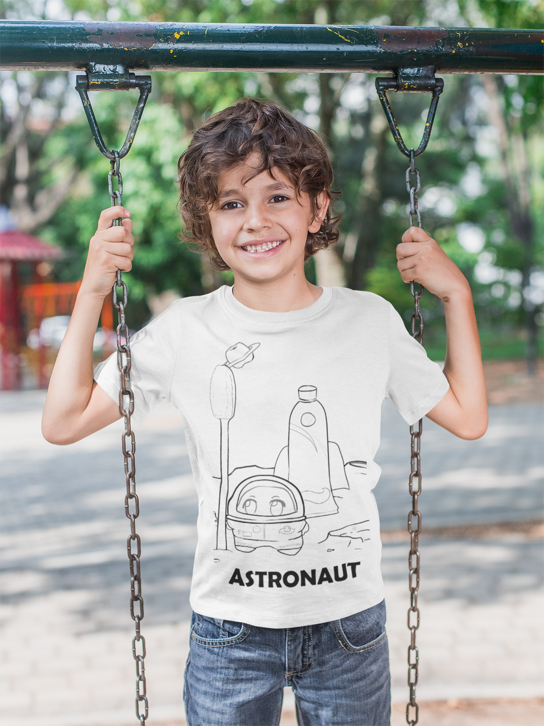 Youth Astronaut Short Sleeve T-Shirt for Boys and Girls