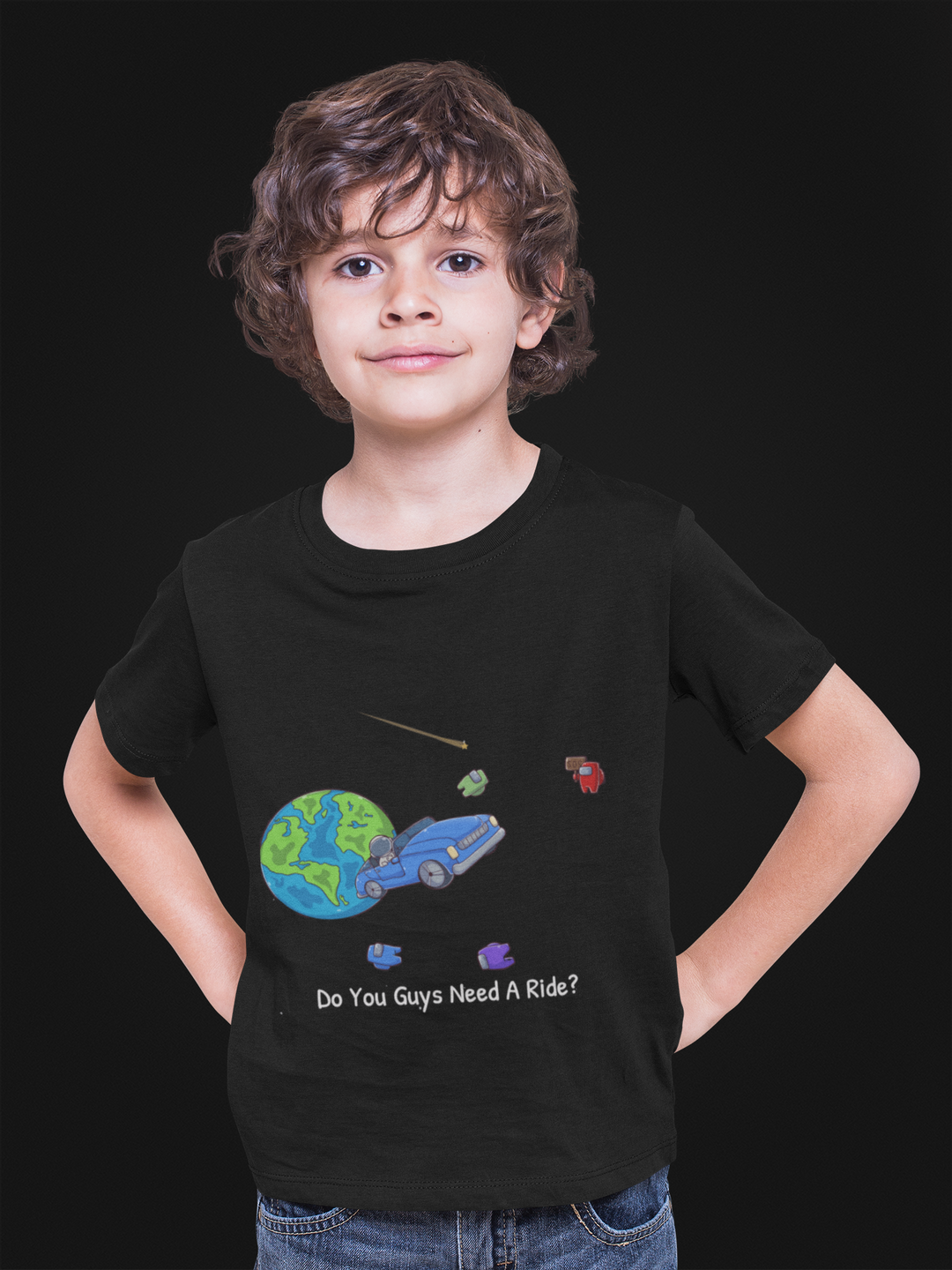 Youth Short Sleeve Space T-Shirt for Boys and Girls