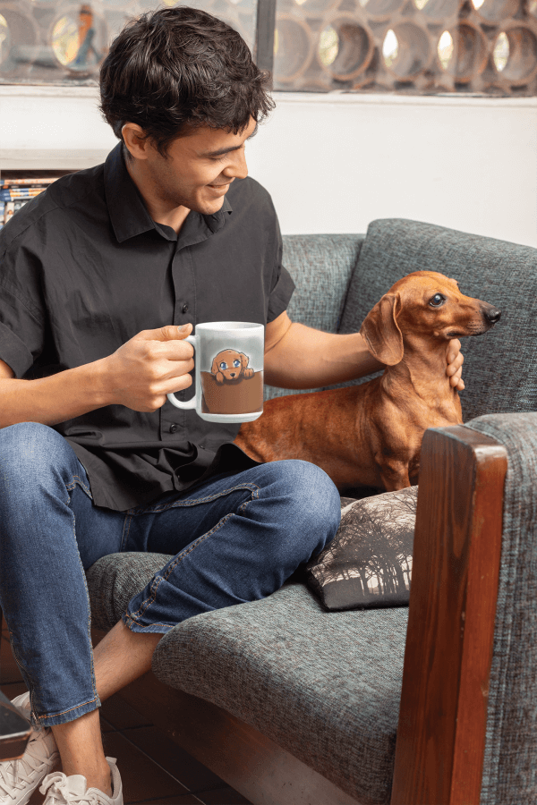 The Box Puppy  | 11oz and 15 oz | Coffee Mug & Tea Cup
